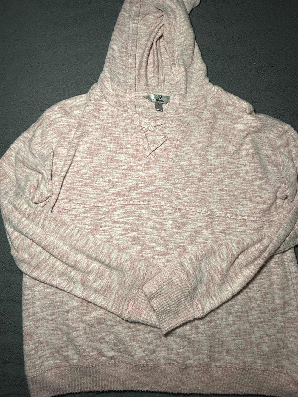 Girls' Light Pink Marled Pullover Hoodie